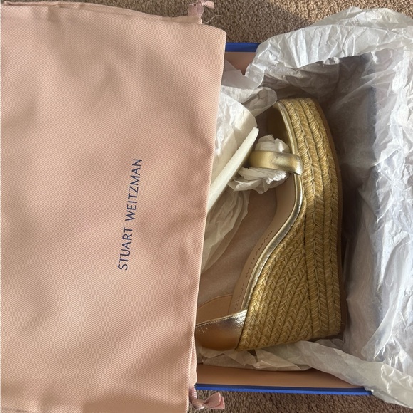 Stuart Weitzman Nudist Metallic Platform Wedge Espadrilles - Size 8C -NEW IN BOX - Picture 9 of 9